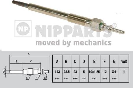 Nipparts J5714001 - Подгревна свещ vvparts.bg