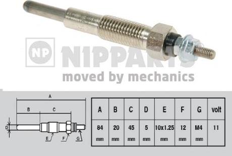 Nipparts J5715008 - Подгревна свещ vvparts.bg