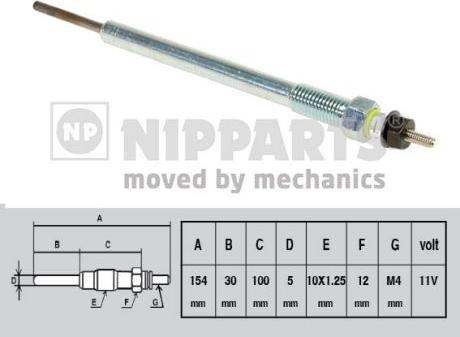 Nipparts J5710302 - Подгревна свещ vvparts.bg