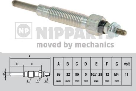 Nipparts J5711009 - Подгревна свещ vvparts.bg