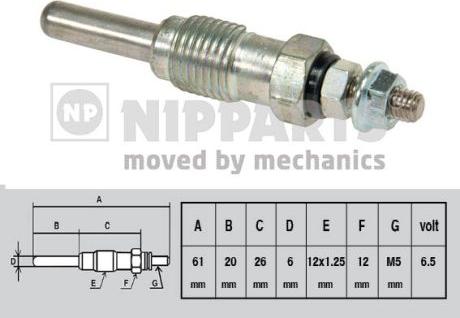 Nipparts J5711002 - Подгревна свещ vvparts.bg