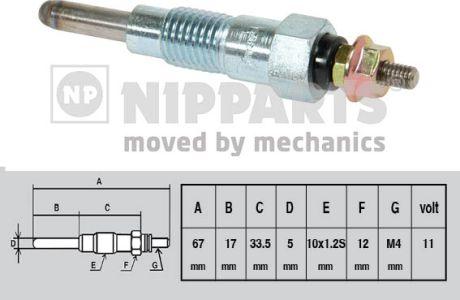 Nipparts J5711007 - Подгревна свещ vvparts.bg