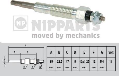 Nipparts J5713008 - Подгревна свещ vvparts.bg