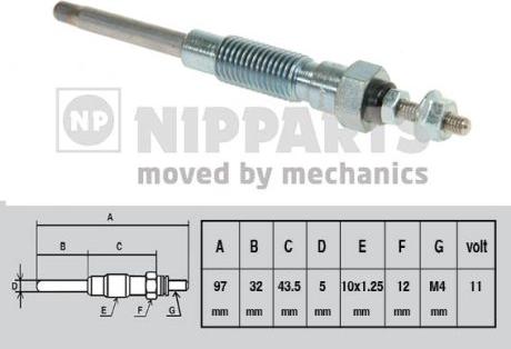 Nipparts J5712014 - Подгревна свещ vvparts.bg