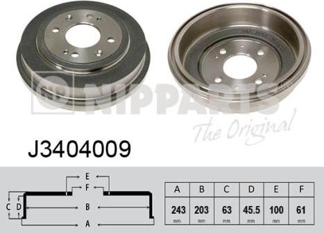 Nipparts J3404009 - Спирачен барабан vvparts.bg