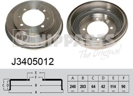 Nipparts J3405012 - Спирачен барабан vvparts.bg