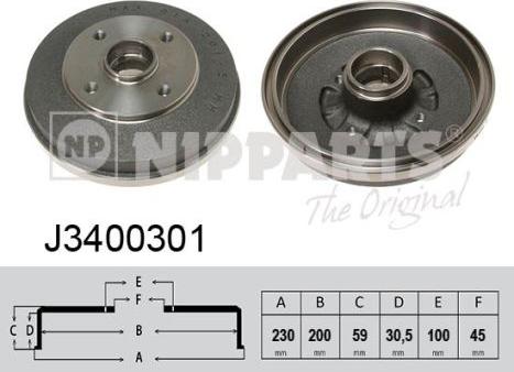 Nipparts J3400301 - Спирачен барабан vvparts.bg