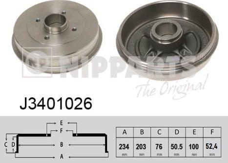 Nipparts J3401026 - Спирачен барабан vvparts.bg