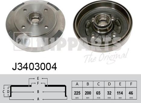 Nipparts J3403004 - Спирачен барабан vvparts.bg