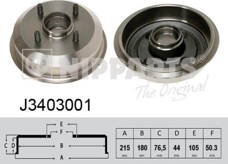 Nipparts J3403001 - Спирачен барабан vvparts.bg