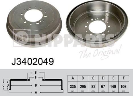 Nipparts J3402049 - Спирачен барабан vvparts.bg