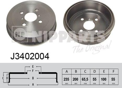 Nipparts J3402004 - Спирачен барабан vvparts.bg