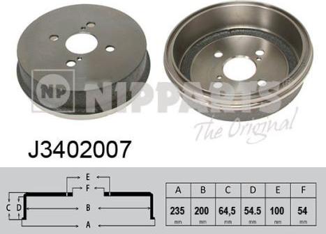 Nipparts J3402007 - Спирачен барабан vvparts.bg