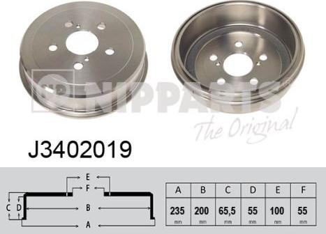 Nipparts J3402019 - Спирачен барабан vvparts.bg