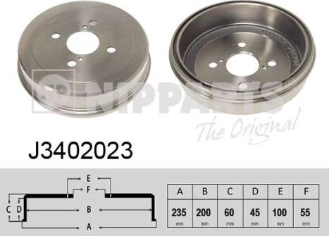 Nipparts J3402023 - Спирачен барабан vvparts.bg