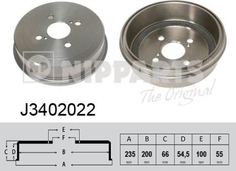 Nipparts J3402022 - Спирачен барабан vvparts.bg