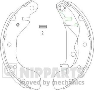 Nipparts J3500907 - Комплект спирачна челюст vvparts.bg