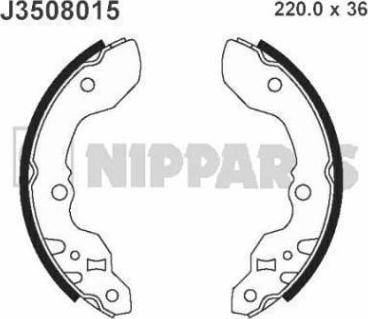 Nipparts J3508015 - Комплект спирачна челюст vvparts.bg