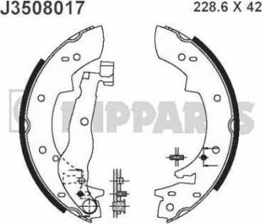 Nipparts J3508017 - Комплект спирачна челюст vvparts.bg