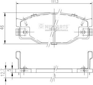 Nipparts J3609005 - Комплект спирачно феродо, дискови спирачки vvparts.bg