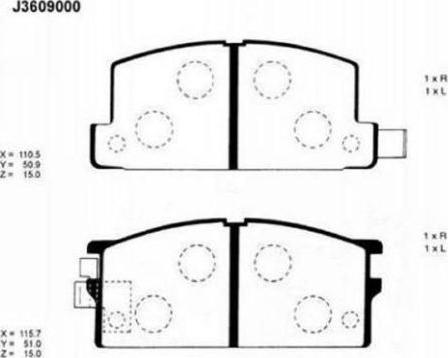 NUOVA TECNODELTA PNT782 - Комплект спирачно феродо, дискови спирачки vvparts.bg