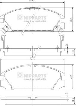 Nipparts J3604018 - Комплект спирачно феродо, дискови спирачки vvparts.bg