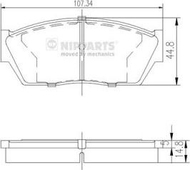 Nipparts J3604013 - Комплект спирачно феродо, дискови спирачки vvparts.bg