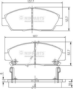 Nipparts J3604037 - Комплект спирачно феродо, дискови спирачки vvparts.bg