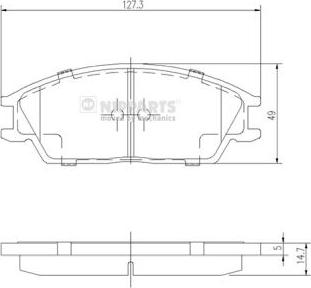 Nipparts J3604020 - Комплект спирачно феродо, дискови спирачки vvparts.bg