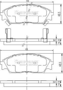 Nipparts J3604023 - Комплект спирачно феродо, дискови спирачки vvparts.bg