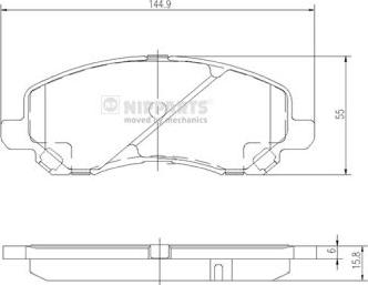 Nipparts J3605046 - Комплект спирачно феродо, дискови спирачки vvparts.bg