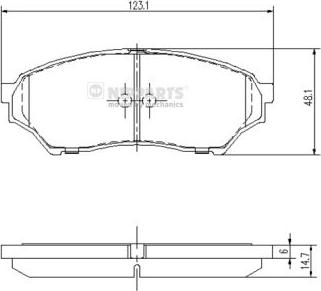 Nipparts J3605040 - Комплект спирачно феродо, дискови спирачки vvparts.bg