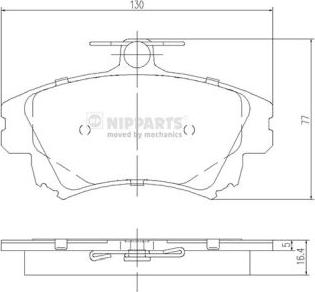 Nipparts J3605042 - Комплект спирачно феродо, дискови спирачки vvparts.bg