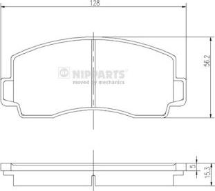 Nipparts J3605002 - Комплект спирачно феродо, дискови спирачки vvparts.bg