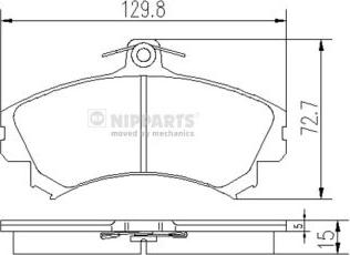 Nipparts J3605036 - Комплект спирачно феродо, дискови спирачки vvparts.bg