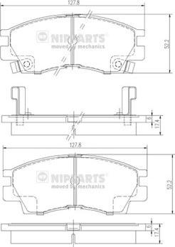 Nipparts J3605029 - Комплект спирачно феродо, дискови спирачки vvparts.bg