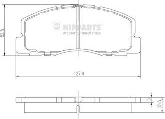 Nipparts J3605025 - Комплект спирачно феродо, дискови спирачки vvparts.bg