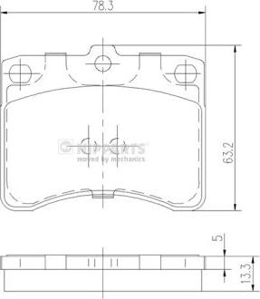 Nipparts J3606005 - Комплект спирачно феродо, дискови спирачки vvparts.bg