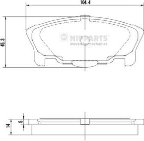 Nipparts J3606016 - Комплект спирачно феродо, дискови спирачки vvparts.bg