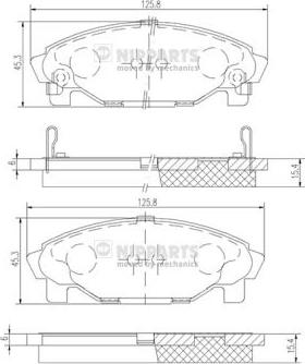 Nipparts J3606011 - Комплект спирачно феродо, дискови спирачки vvparts.bg