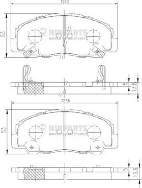 Nipparts J3606012 - Комплект спирачно феродо, дискови спирачки vvparts.bg