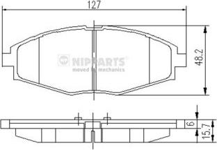 Nipparts J3600909 - Комплект спирачно феродо, дискови спирачки vvparts.bg