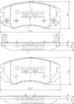 Nipparts J3600541 - Комплект спирачно феродо, дискови спирачки vvparts.bg