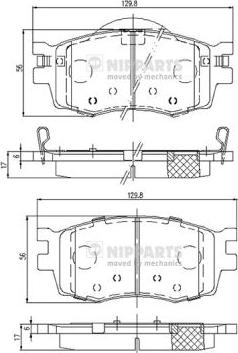 Nipparts J3600542 - Комплект спирачно феродо, дискови спирачки vvparts.bg