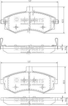 Nipparts J3600535 - Комплект спирачно феродо, дискови спирачки vvparts.bg