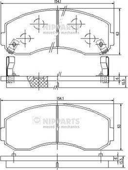 Nipparts J3600101 - Комплект спирачно феродо, дискови спирачки vvparts.bg