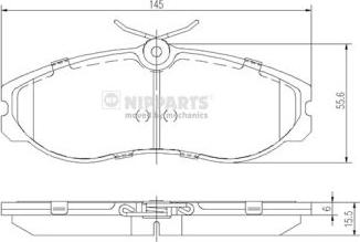 Nipparts J3601056 - Комплект спирачно феродо, дискови спирачки vvparts.bg