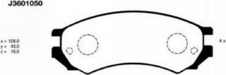 Nipparts J3601050 - Комплект спирачно феродо, дискови спирачки vvparts.bg