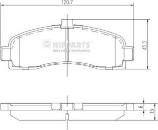 Nipparts J3601053 - Комплект спирачно феродо, дискови спирачки vvparts.bg