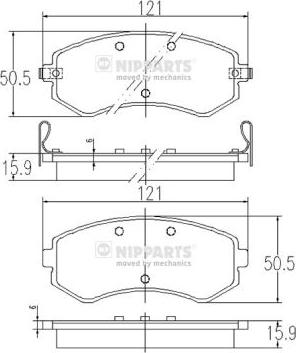 Nipparts J3601060 - Комплект спирачно феродо, дискови спирачки vvparts.bg